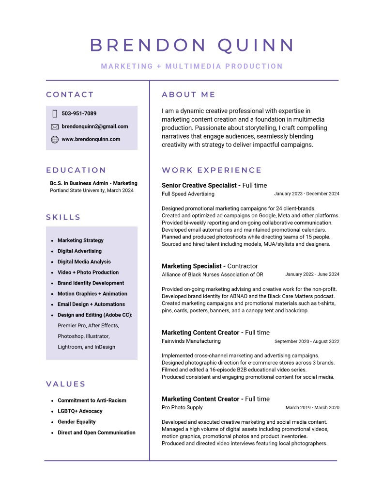 Brendon Quinn | Marketing + Multimedia Production